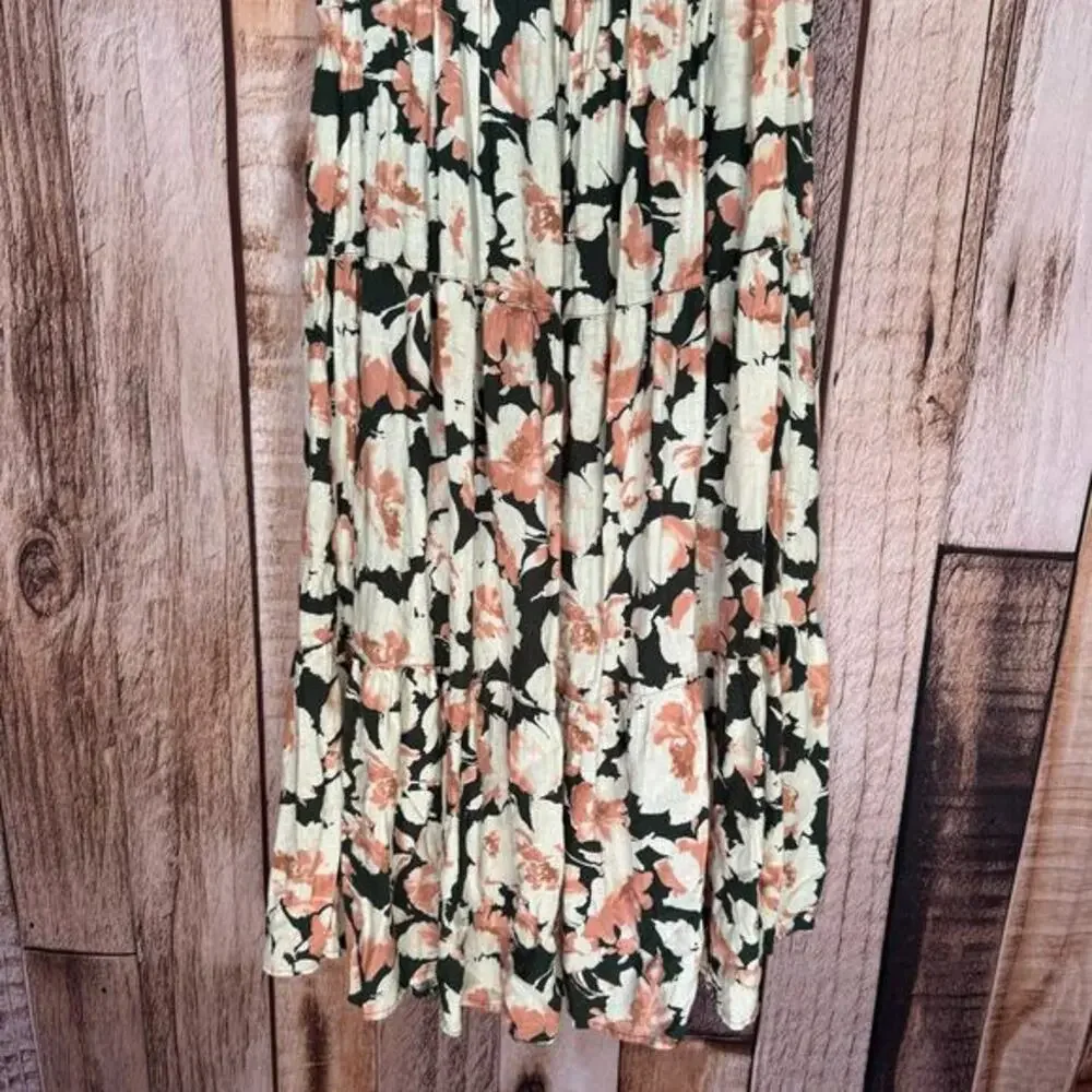 Abercrombie & Fitch Dress Knotted Halter Floral Maxi Smocked‎ Romantic Large